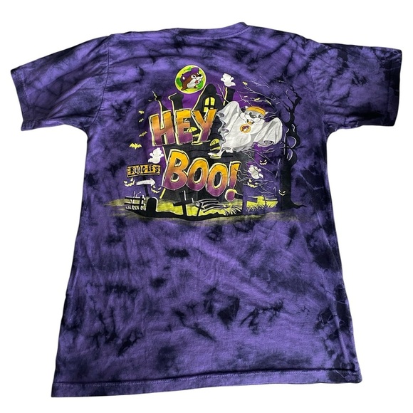 2024 Buc-ee’s Halloween “Hey Boo!” Glow In The Dark Purple Black Orange T Shirt - Picture 4 of 6